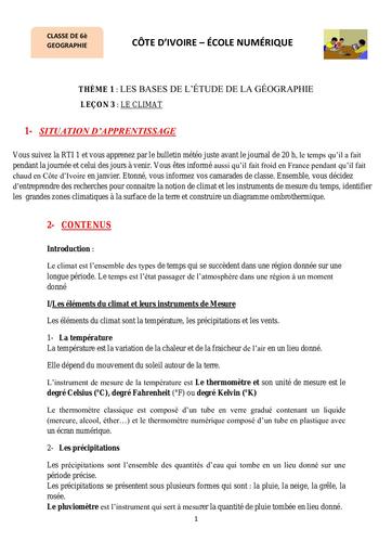 6ème G3 Le climat