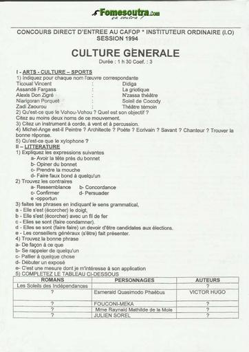 Compilation sujets culture générale Cafop by Tehua