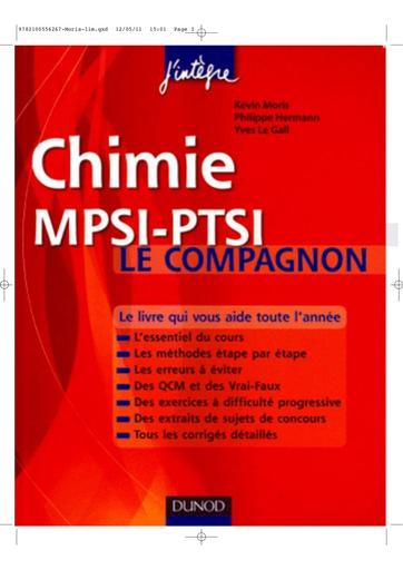 Chimie   Le Compagnon   MPSI   PTSI