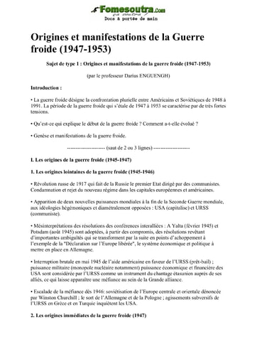 Collection de sujets type corrigés d'Histoire et Géographie niveau Terminale - Lycée Dominique Ouattara Korhogo