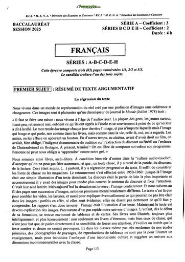 BAC 2025 Côte d'Ivoire SUJET+ BAREME Français DISSERTATION LITTERAIRESERIE ABCDH by TEHUA