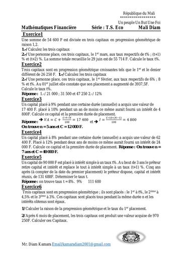 Exo Maths Financière Tle sciences eco by Tehua