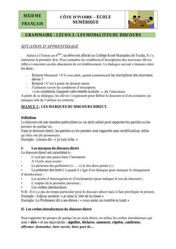 6e Gr L3 S1 discours direct