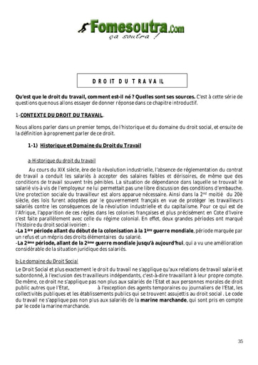 Le droit du travail - Tle G1 et G2