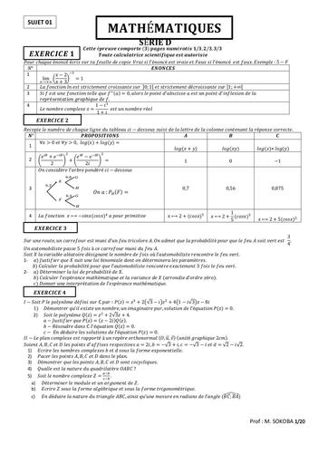 PREPARATION MATHS Tle D 2023