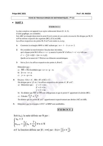 PREPA BAC MATHS SERIE C et E by TEHUA
