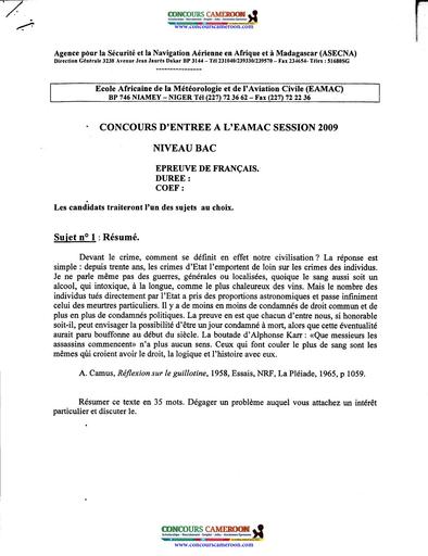 Prepa concours AEMAC français cc et resumé 2009 technicien By Tehua