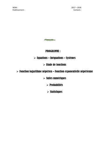 Cours de Maths Tle A APC by Tehua