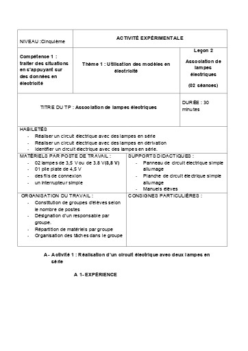 2 Association de lampes electriques