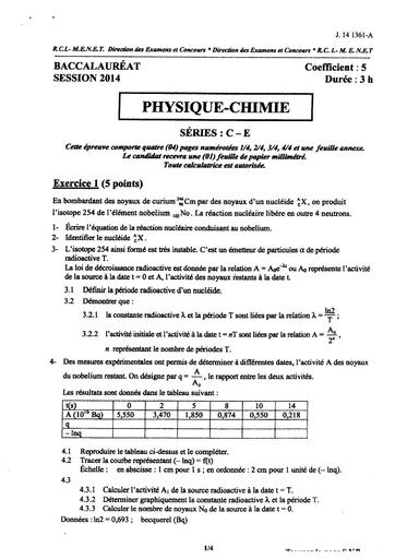 Bac c physique 2014