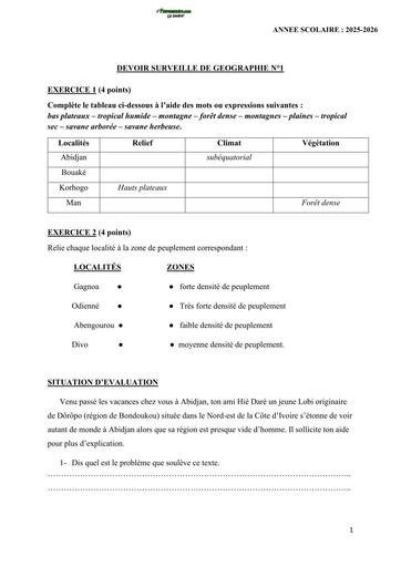 DEVOIR DE HG NIVEAU 5ième KAMI 2026 BY TEHUA
