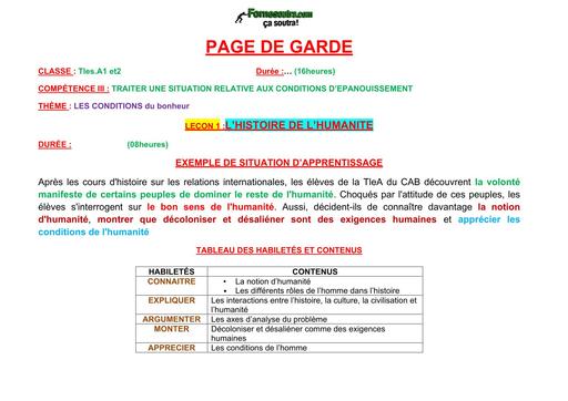 FICHE DE COURS PHILO Tle A COMP III Leçon 1 LES CONDITIONS DU BONHEUR BY TEHUA