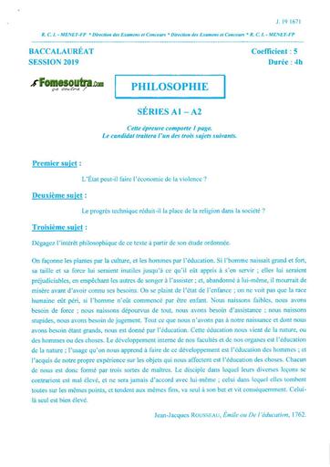 Bac a1 a2 philo 2019 by TEHUA