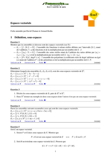 Sujet corrigé - Espaces vectoriels