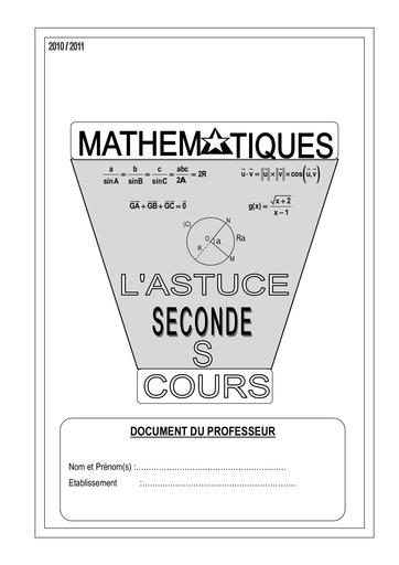 Cours maths+astuces 2nde C by M.Tehua