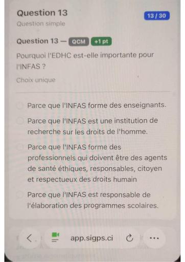 INFAS Abidjan AS1 compo Déontologie By TEHUA