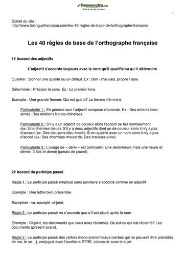 Les 40 règles de base de l'orthographe française