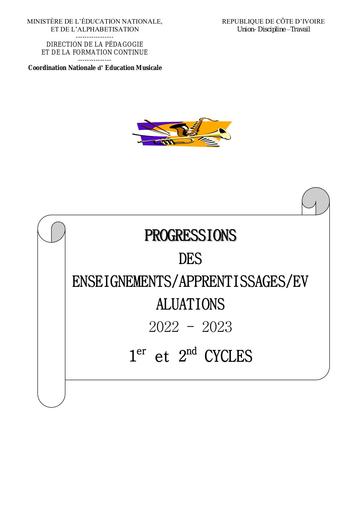 EDUCATION MUSICALE Progressions 2022 2023