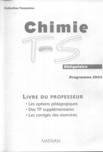Chimie Terminale S – Livre du Professeur Nathan