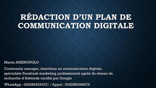 4 Rédaction d'une stratégie de communication digitale