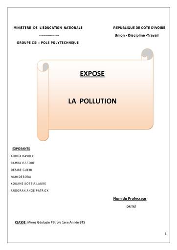 Expose sur la pollution by Tehua