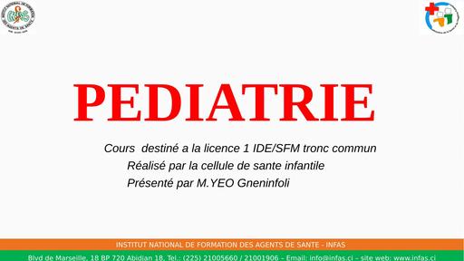INFAS COURS SOINS AUX ENFANTS PEDIATRIE BY TEHUA