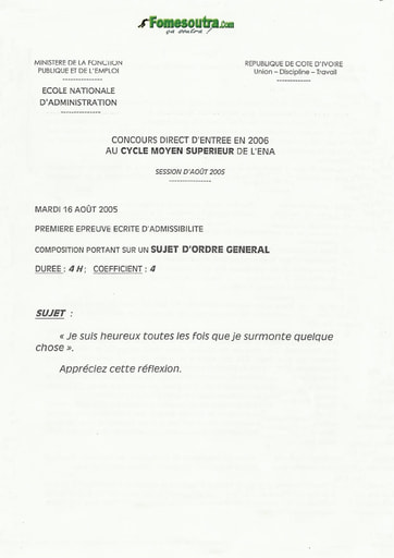 Sujet d'Ordre Général ENA Cycle moyen supérieur 2005