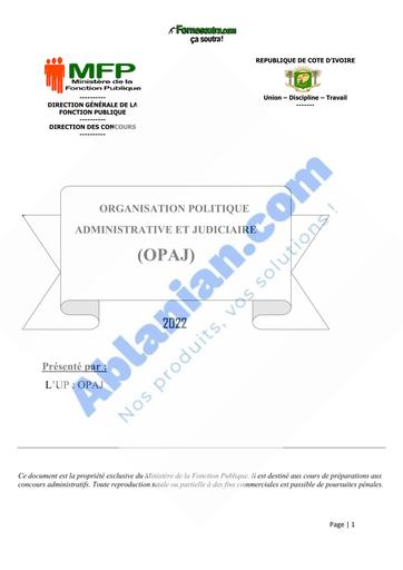 FP COURS OPAJ 2022 BY TEHUA