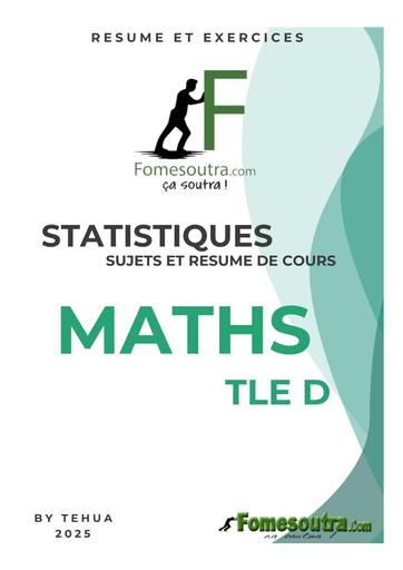 FICHE DE MATHS Tle D (STATISTIQUES) RESUME ET SUJET BY TEHUA