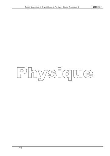 Doc exercices corrigé Physique Tle D by Tehua