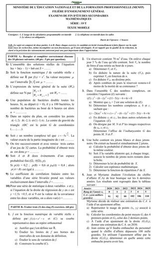 SUJET Math (SVT) SUJET BY TEHUA