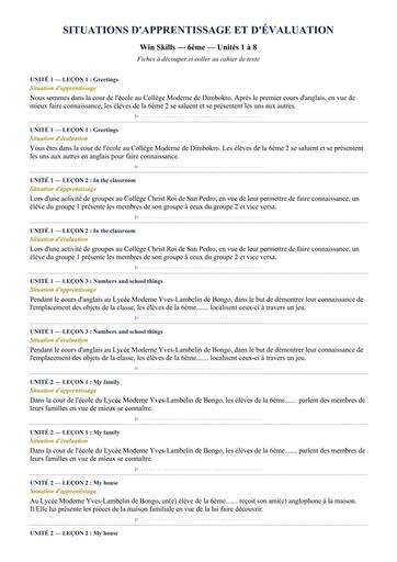 Situations Decoupables WinSkills 6eme Unites1 8 BY TEHUA
