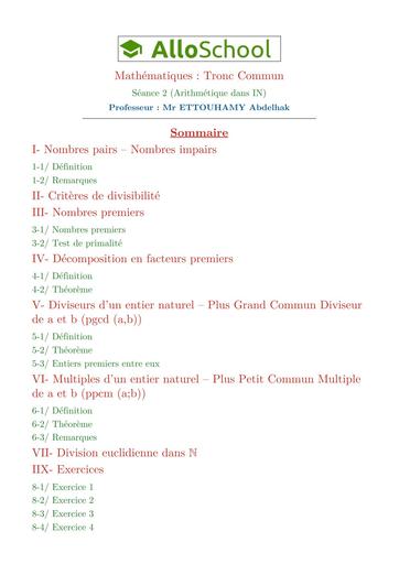 Seance 2 arithmetique dans in 1 by Tehua