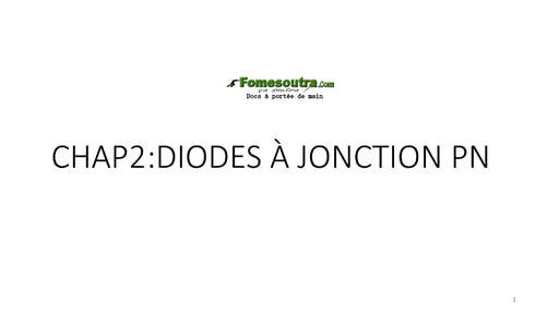 Les Diodes à jonction PN