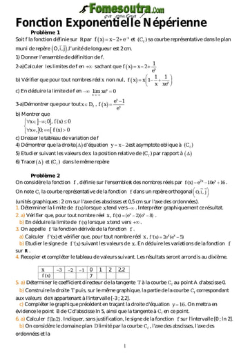 TP 2 Fonction Exponentielle Népérienne - Terminale Scientifique