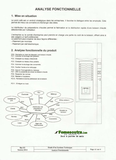 Sujet d'Analyse Fonctionnelle BAC F2 2014