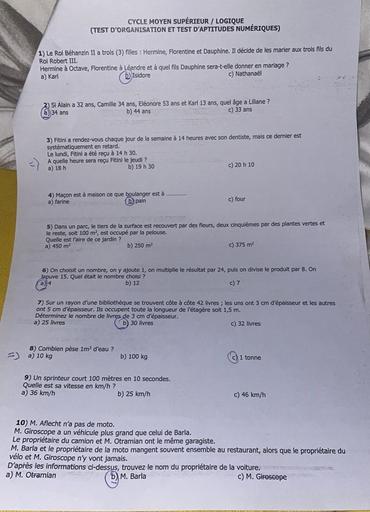 ENA 2022 TEST D'ORGANISATION ET D'APTITUDE NUMÉRIQUE