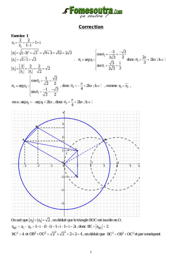 Corrigé Devoir 6 de maths niveau Terminale D