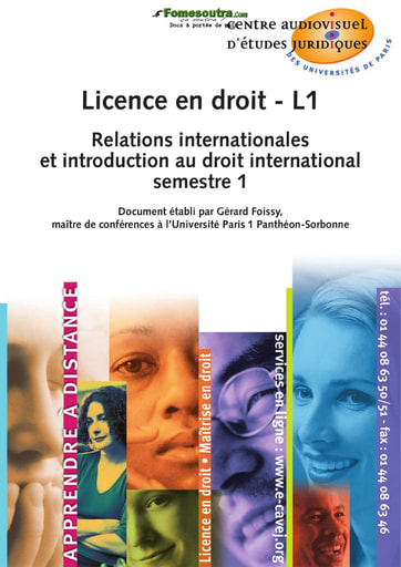 Cours de Relations internationales et introduction au droit international - Licence en droit