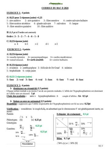 Corrigé BAC 2024 SERIE D by Tehua