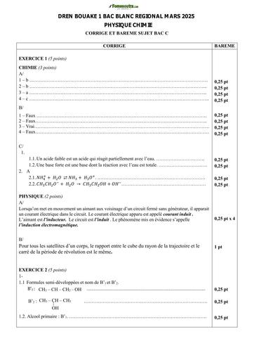 BAC BLANC REGIONAL MARS 2025 DREN BOUAKE 1 PC SERIE C CORRIGE BY TEHUA