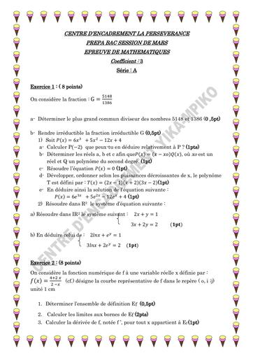PREPA BAC MATHS SESSION DE MARSdocx