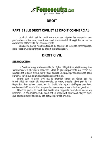 Introduction générale au droit civil et droit commercial - Tle G1 et G2