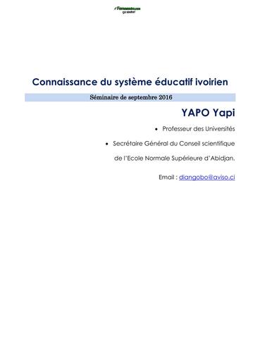 ENS EDUCATEUR COURS DE PREPA ENS  SYSTEME EDUCATIF IVOIRIEN BY TEHUA