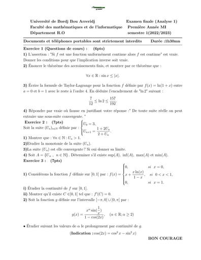 Examen2+Solution Analyse 1 2 BY TEHUA