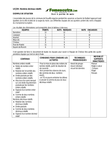 Nombres décimaux relatifs - Guide pédagogique Maths 6ème