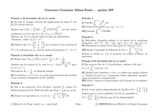 Show 07 MP Mines Ponts Math 50