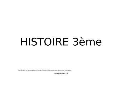 Cours complet Histoire 3ème APC fiche by Tehua