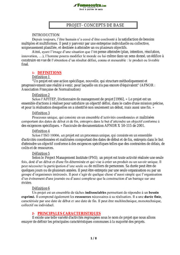 Cours projet : concepts de base