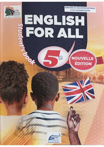 LIVRE ANGLAIS ENGLISH FOR ALL 5ième BY TEHUA